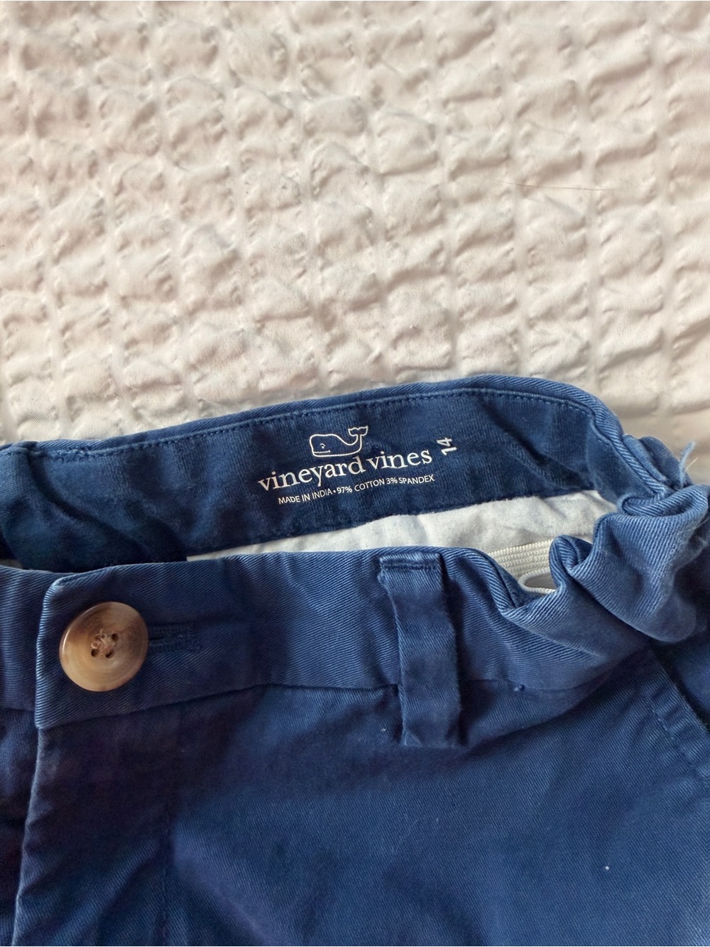 Vineyard Vines Navy Chino Shorts with Colorful Embroidery - Picture 2 of 3